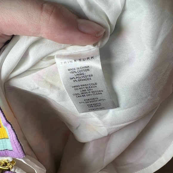 Trina Turk Floral Arboretum Mini Dress Short Sleeve Full Zip Front Size 6 Preppy - Picture 8 of 9